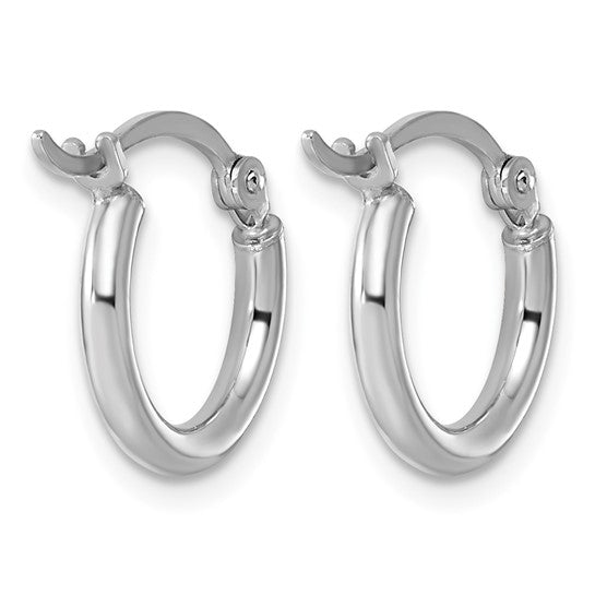 Sterling Silver Hoop Earrings – 2mm Thin Click-Down Hoops, 13mm to 80mm, All Sizes