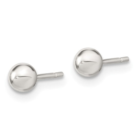 Sterling Silver 3 Pair Stud Earring Set – 5mm Freshwater Pearl, Stellux Crystal & Polished Ball Studs