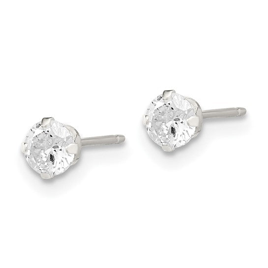 Sterling Silver 3 Pair Stud Earring Set – 5mm Freshwater Pearl, Stellux Crystal & Polished Ball Studs