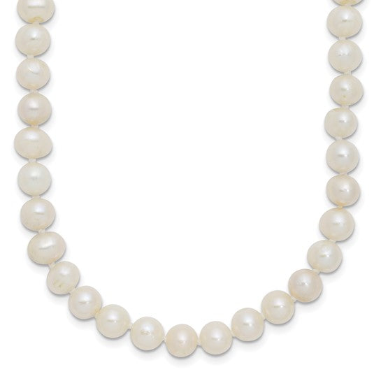 Sterling Silver Rhodium-Plated 6–7mm White Near-Round Freshwater Cultured Pearl Necklace – 18"