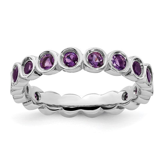 Sterling Silver Stackable Birthstone Ring – 1.44 CTW Natural or Lab Grown – Sizes 6, 7 & 8