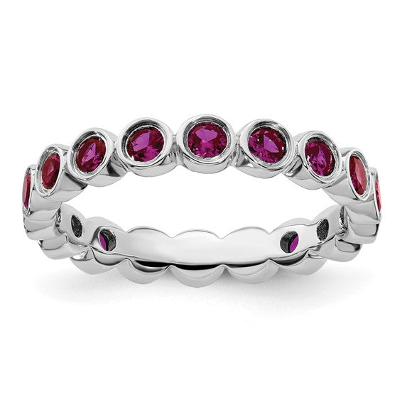 Sterling Silver Stackable Birthstone Ring – 1.44 CTW Natural or Lab Grown – Sizes 6, 7 & 8