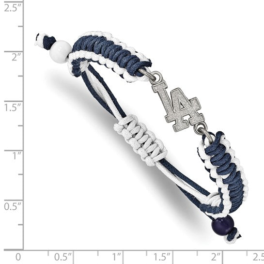 Los Angeles Dodgers Stainless Steel Adjustable Cord Bracelet