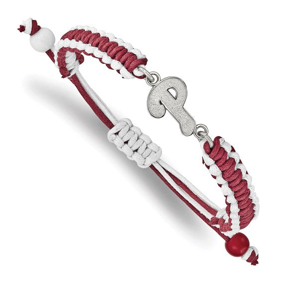 Philadelphia Phillies Stainless Steel Adjustable Cord Bracelet