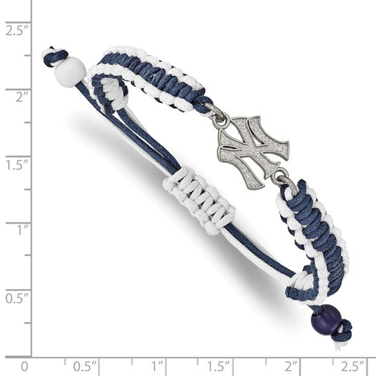 New York Yankees Stainless Steel Adjustable Cord Bracelet