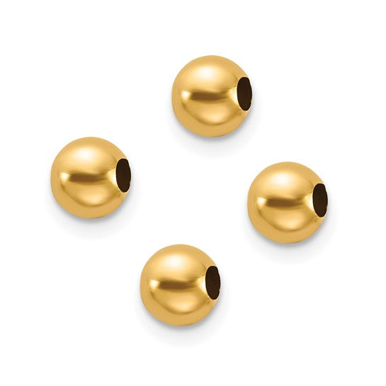 14k Gold Set of Four Spacer Beads, 4mm