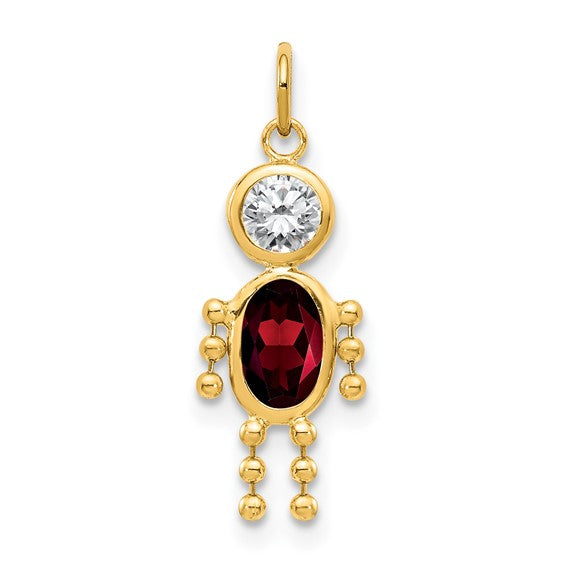 Birthstone Charms for Boys – 14K Gold, Choose Your Month