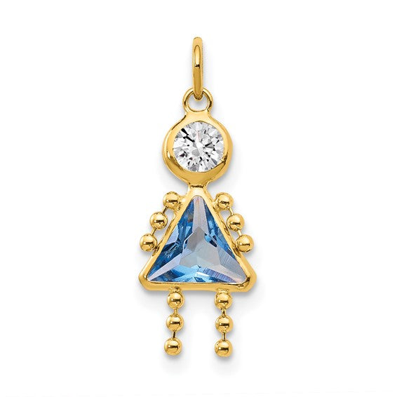 Birthstone Charms for Girls – 14K Gold , Choose Your Month