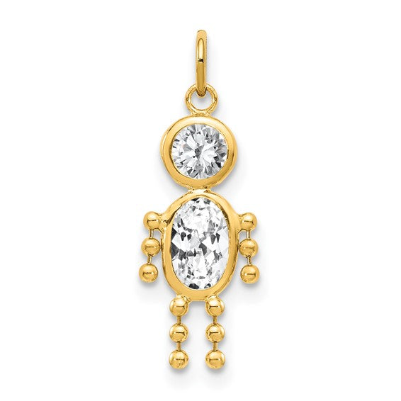 Birthstone Charms for Boys – 14K Gold, Choose Your Month