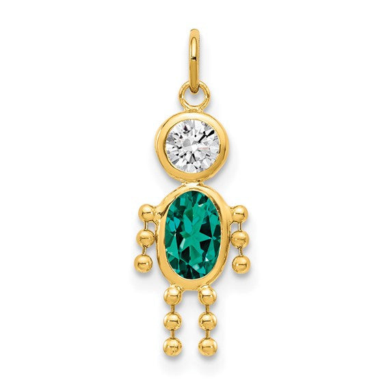 Birthstone Charms for Boys – 14K Gold, Choose Your Month