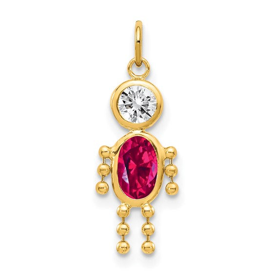 Birthstone Charms for Boys – 14K Gold, Choose Your Month