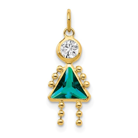 Birthstone Charms for Girls – 14K Gold , Choose Your Month