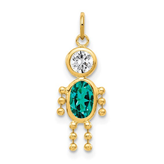 Birthstone Charms for Boys – 14K Gold, Choose Your Month