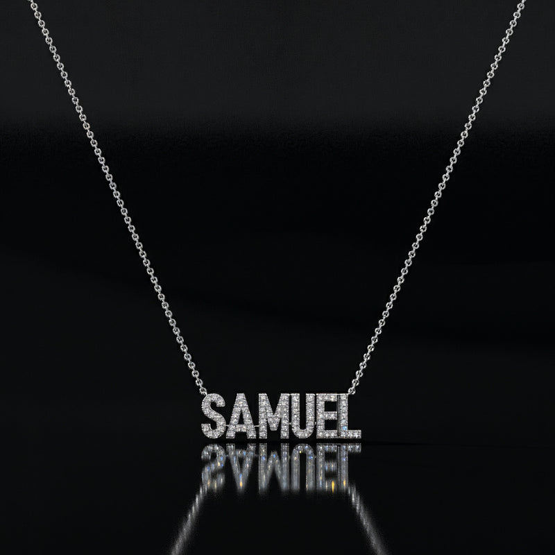 SAMUEL Rhodium Plated Silver Signature Name Necklace AW24N002R