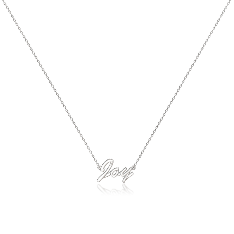 Rhodium Plated Classic Name Necklace SN020R