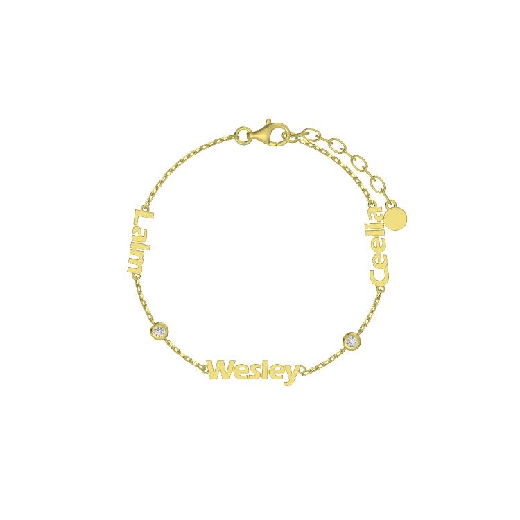 Linked by Love – Name Bracelet with Emotional Spark