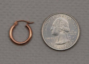 14K Rose Gold Lightweight Click-down Hoop Earrings, .60 Inches (15mm) (2mm) - LooptyHoops
