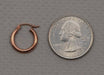 14K Rose Gold Lightweight Click-down Hoop Earrings, .60 Inches (15mm) (2mm) - LooptyHoops