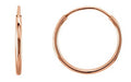 14k Rose Gold Thin Continuous Endless Hoop Earrings (1mm) All Sizes - LooptyHoops