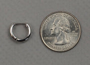 Single 14k White Gold Hinged Huggie Hoop Earring (5mm), 1/2 inch (13mm) - LooptyHoops