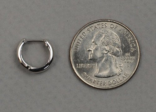 Single 14k White Gold Hinged Huggie Hoop Earring (5mm), 1/2 inch (13mm) - LooptyHoops