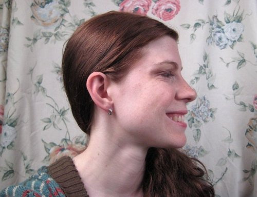 14k White Gold Hinged Huggie Hoop Earrings (3mm) 1/2 inch (12mm) - LooptyHoops
