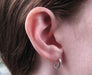 14k White Gold Oval Hinged Huggie Hoop Earrings, .50 Inches (12mm) (3mm Wide) - LooptyHoops