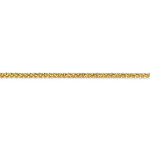 14k Yellow Gold 2mm Thick Semi-Solid Wheat Chain - LooptyHoops