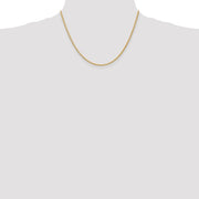 14k Yellow Gold 2mm Thick Semi-Solid Wheat Chain - LooptyHoops