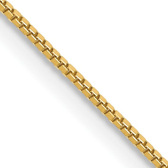 14k Yellow Gold Box Chain (0.7mm Thick) - LooptyHoops
