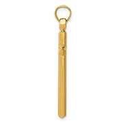 14k Yellow Gold Simple Classic Cross Pendant Charm - LooptyHoops