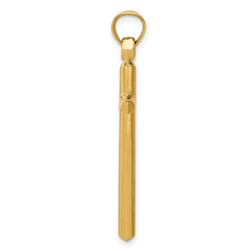 14k Yellow Gold Simple Classic Cross Pendant Charm - LooptyHoops
