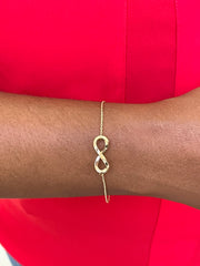 14k Yellow Gold Infinity Figure Eight Chain Bracelet - LooptyHoops