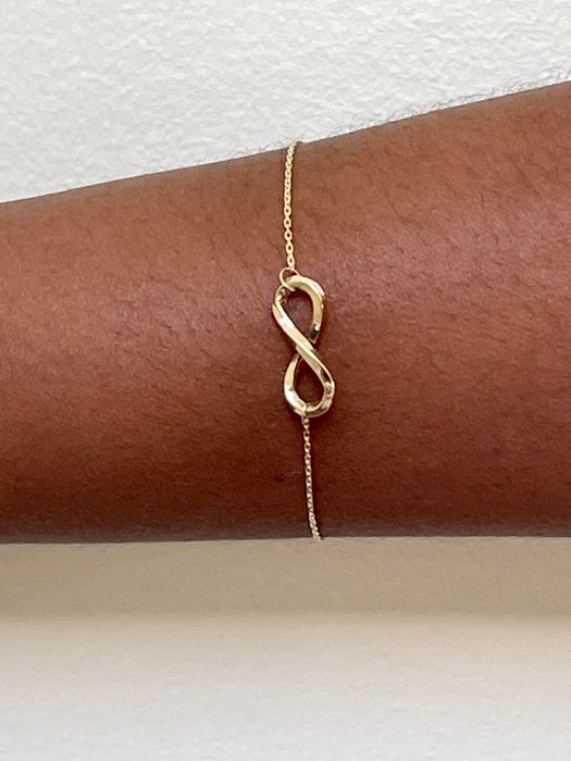 14k Yellow Gold Infinity Figure Eight Chain Bracelet - LooptyHoops