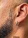14k White Gold Hinged Huggie Hoop Earrings (3mm) 1/2 inch (12mm) - LooptyHoops