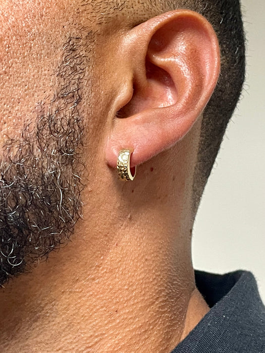 14k Yellow or Rose Gold Hinged Huggie Hoop Earrings (5mm), 1/2 inch (13mm) - LooptyHoops