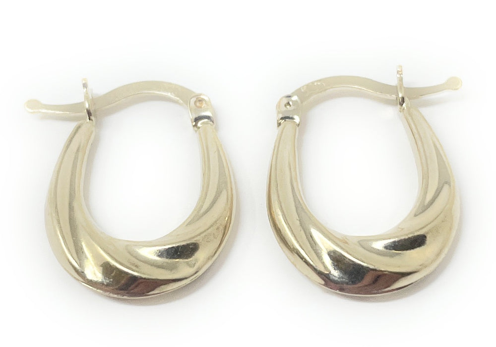 14K Gold Small Oval Hoops - LooptyHoops