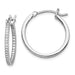 Sterling Silver Rhodium-plated CZ In/Out Hoops - 25mm - LooptyHoops
