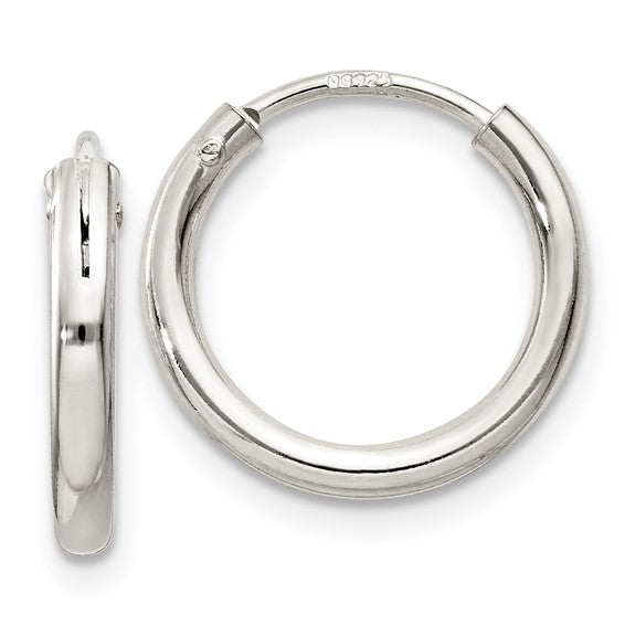 Sterling Silver Endless Hoop Earrings (2mm) All Sizes 44mm (1.73 inch)