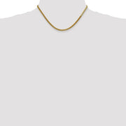 14K Yellow Gold 3mm Silky Herringbone Necklace - LooptyHoops