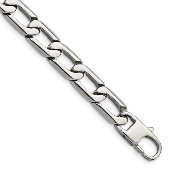 Stainless Steel Polished Open Link 8.5in Bracelet - LooptyHoops
