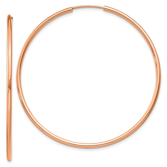 14K Rose Gold Endless Hoop, 1.5mm (45mm) - LooptyHoops