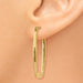 14k Yellow Gold Polished 2.25mm Thick Rectangle Hoop Earrings, 33mm - LooptyHoops