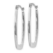 14k White Gold Polished 2.25mm Rectangle Hoop Earrings, 33mm - LooptyHoops