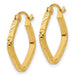 14K Yellow Gold Diamond Cut Squared Hoop Earrings, 17mm - LooptyHoops