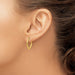 14K Yellow Gold Diamond Cut Squared Hoop Earrings, 17mm - LooptyHoops