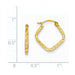 14K Yellow Gold Diamond Cut Squared Hoop Earrings, 17mm - LooptyHoops