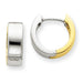 Two Tone 14K Gold Hinged Huggie Hoop Earrings (4mm), 1/2 inch (13mm) - LooptyHoops