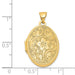 14K Yellow Gold Scrolled Floral Oval Locket Pendant, 23mm x 21mm - LooptyHoops