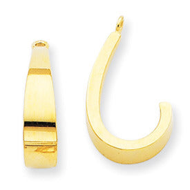 14k Yellow Gold Tapered J-Hoop Earring Jackets - LooptyHoops